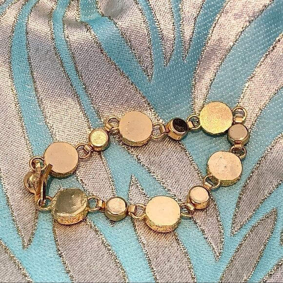 Yellow floral vtg mini micro mosaic bracelet 6.75” - Picture 6 of 9